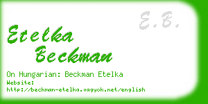 etelka beckman business card